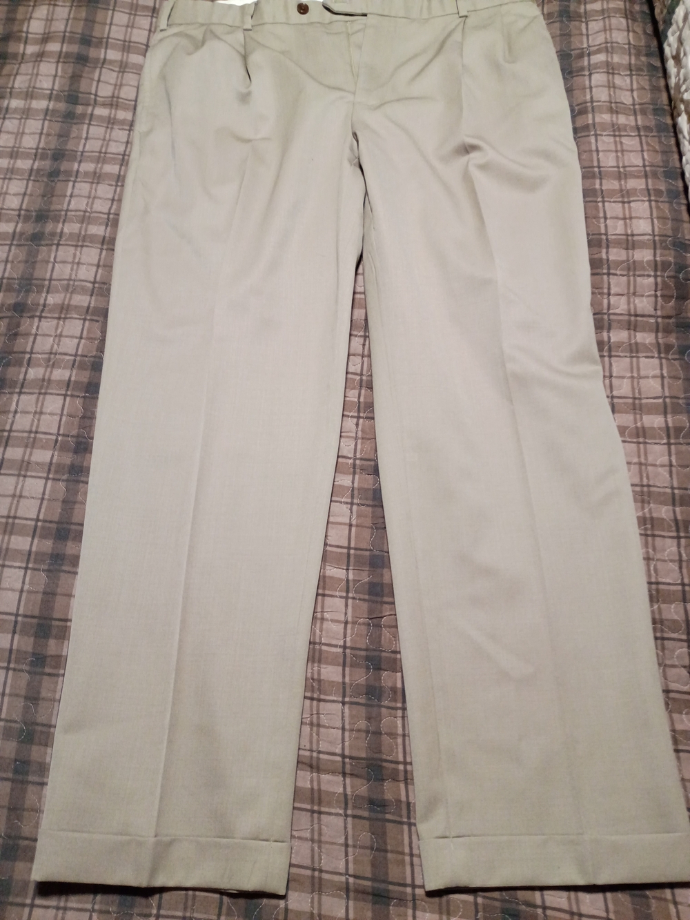 Brooks Brothers Light Beige Pleated Men's Dress Pants (Read Description)